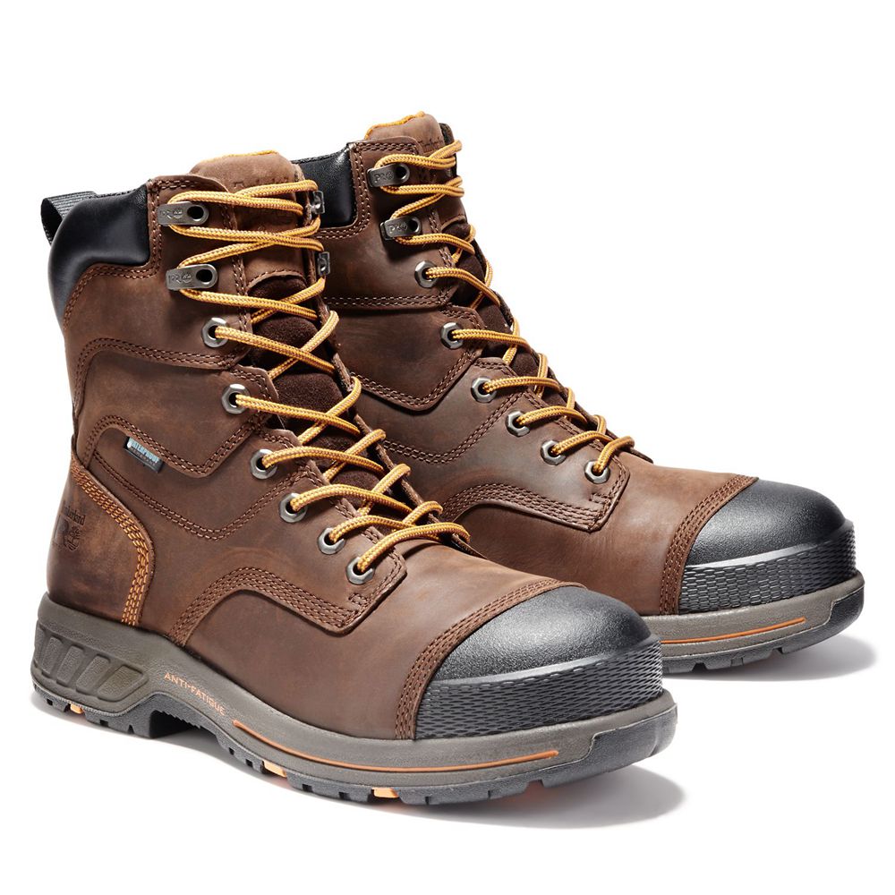 Timberland Mens Work Boots PRO® Helix HD 8\" Soft Toe - Brown/Black - India OG2536490